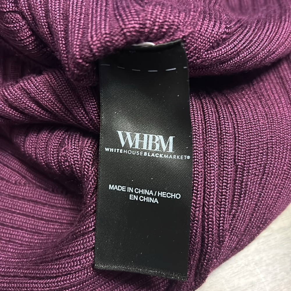 WHBM Plum Noir Ribbed Turtleneck Sweater - Picture 9 of 13